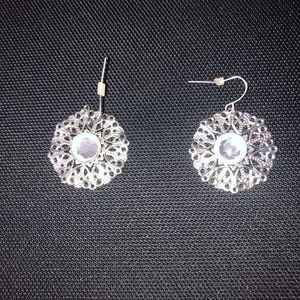 Silver Diamond Earrings